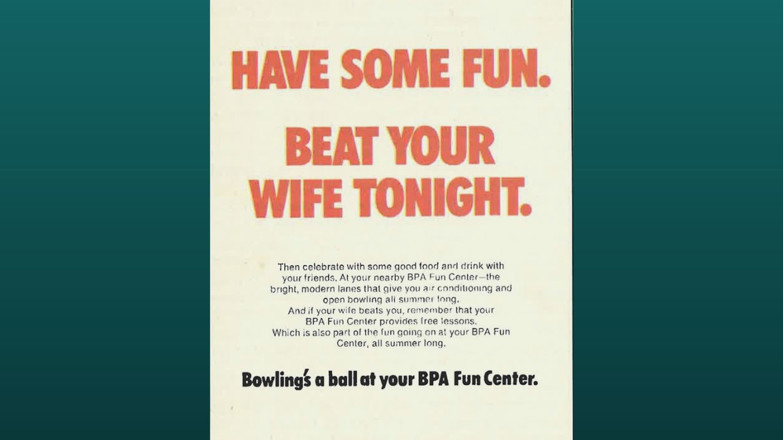 Porn Inappropriate Vintage Ads - Is This 'Beat Your Wife Tonight' Ad from the '70s Real? | Snopes.com