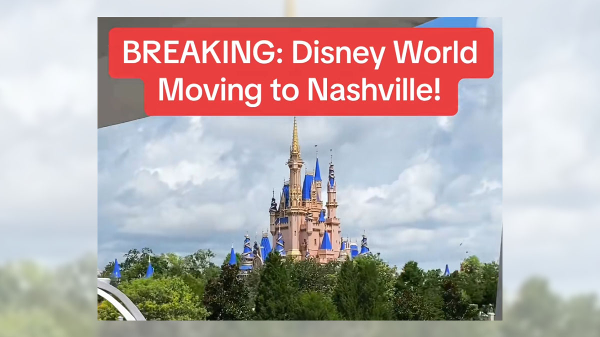 An online rumor claimed Walt Disney World Resort announced plans to move to Nashville.